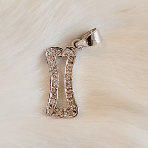 ELegant Abstract Design‎ Rhinestone Inlay Pendant Charm Silver Tone Metal 11223